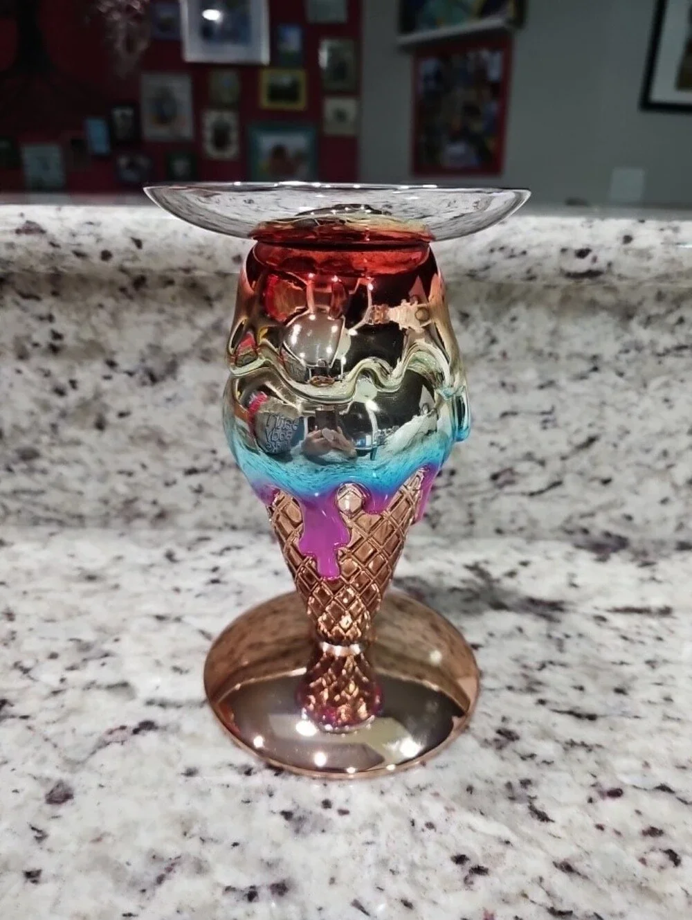 Bath and Body Works Double Scoop Ice Cream Cone 3 Wick Candle Holder NEW